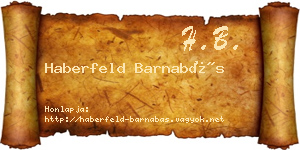 Haberfeld Barnabás névjegykártya